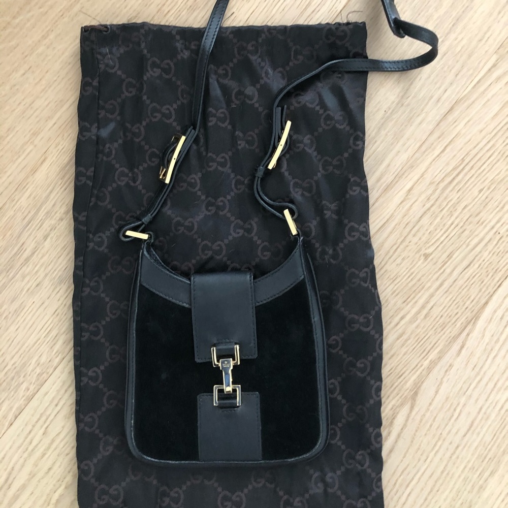 Vintage Gucci bag, cross body suede and leather